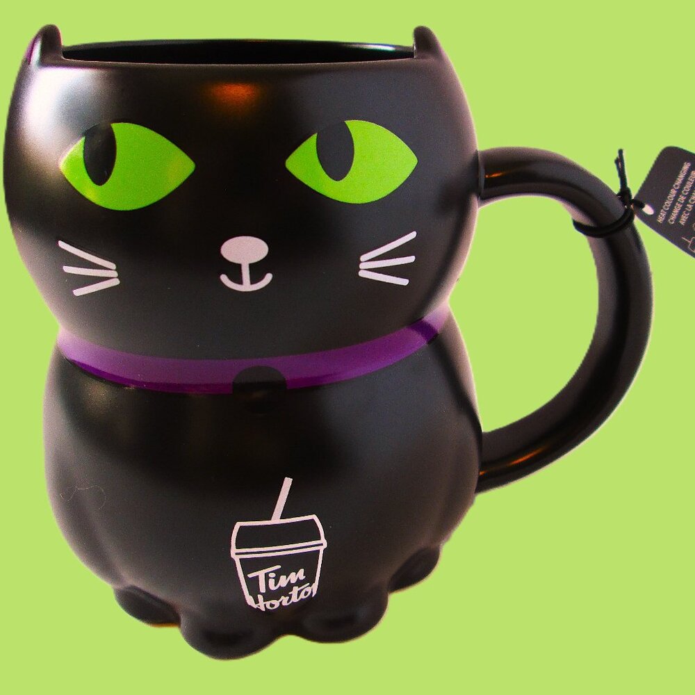 NWT 2025 Tim Hortons Kitty Cat Heat Colour Changing,20 oz. Mug (2) Available
